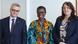 The mayor of Freetown, Yvonne Aki-Sawyerr (center) flanked by two other people